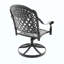 Ensemble de salle à manger 7 pièces en aluminium coulé toutes saisons comprenant 2 chaises pivotantes, 4 chaises et une table rectangulaire avec cadre