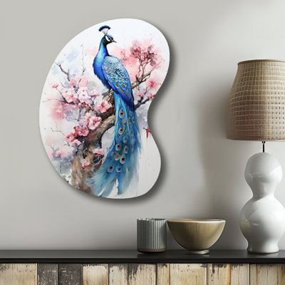 Tennelle - Peacock Unique Shape Metal Wall Art, Modern Asymmetrical Metal Art Print