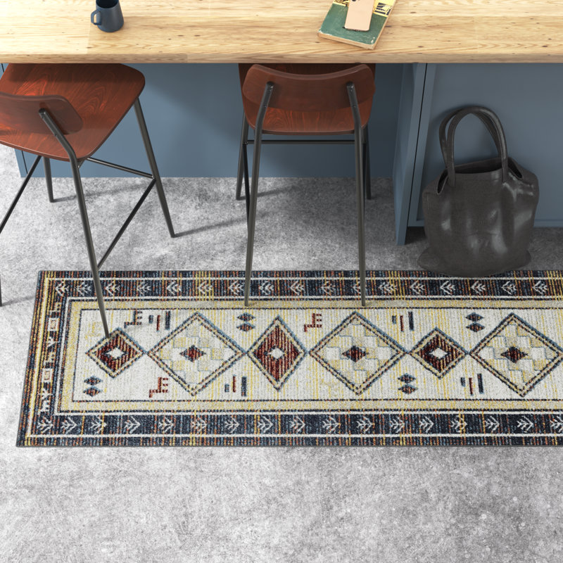 Tapis beige / brun Stef Southwestern, Tapis de couloir 2 pi 2 po x 7 pi 2 po