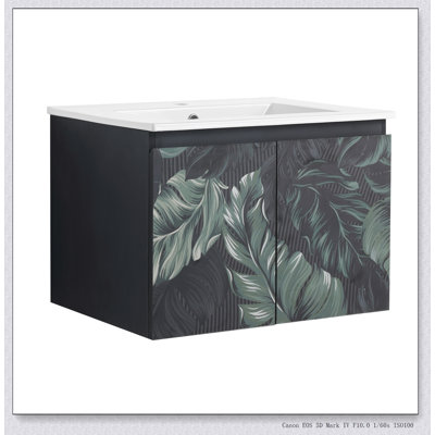 24'' Floating Wall-Mounted Bathroom Vanity With Ceramics Sink & Soft-Close Cabinet Door