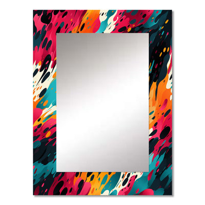 Deiontre Captivating Neon Pattern - Abstract Large Mirror, Modern Decorative Wall Mirror, Printed Metal Art