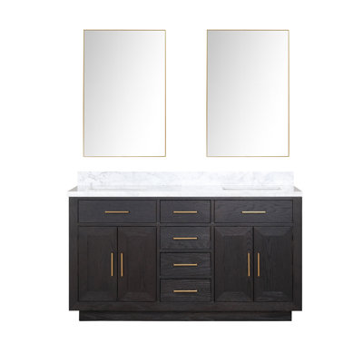 Meuble-lavabo double Shelter et miroirs 28 po
