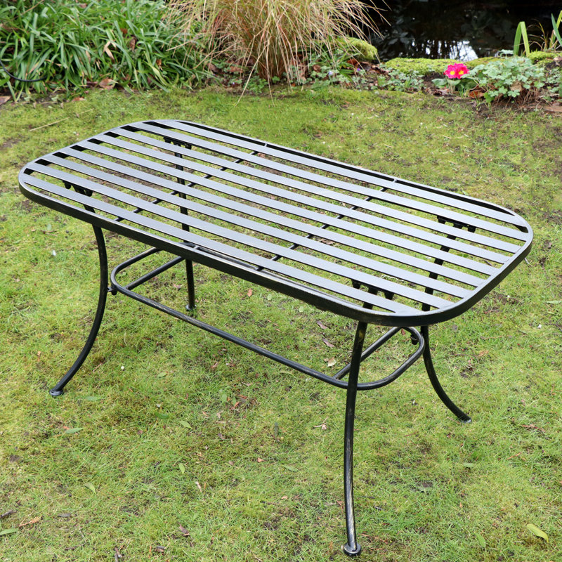 Oval 100Cm L Outdoor Table, Black