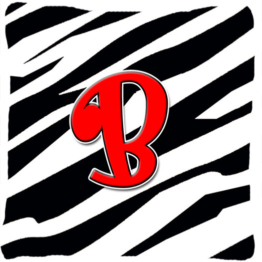 Monogramme initiale Zebra intérieur/extérieur Throw Pillow, B