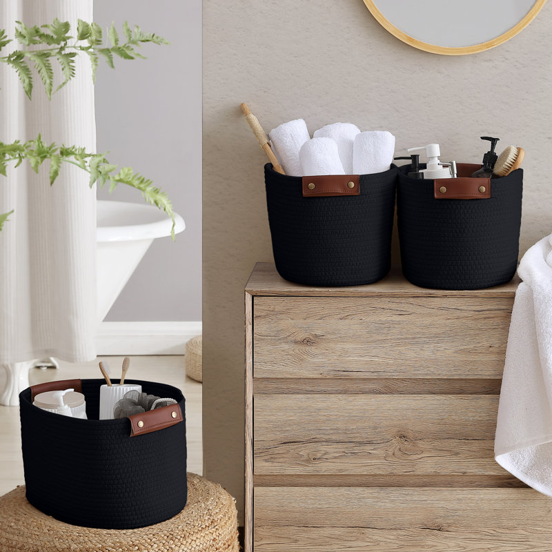 Ensemble de paniers en tissu, Noir