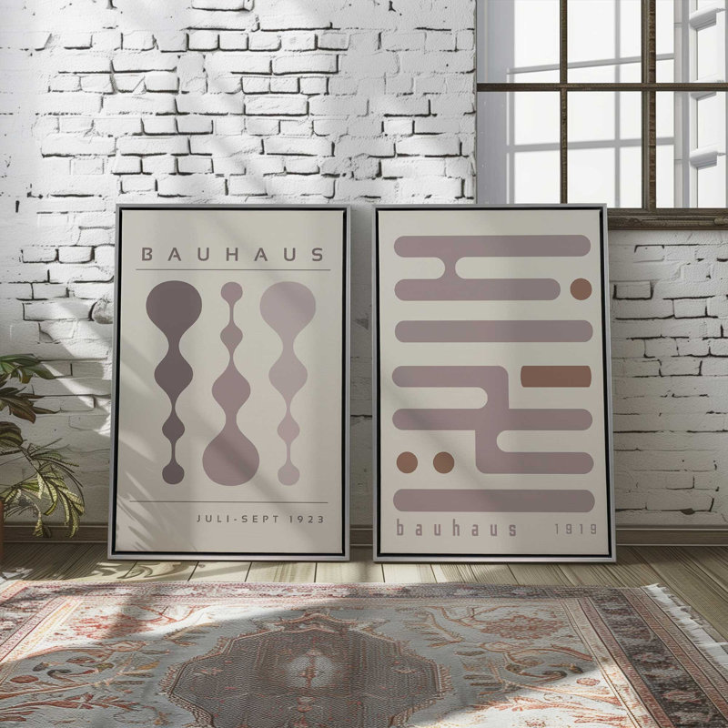 Ensemble de 2 circuits rétro taupe chaud, Cadre flottant en chrome poli, H 19 po x l 26 po