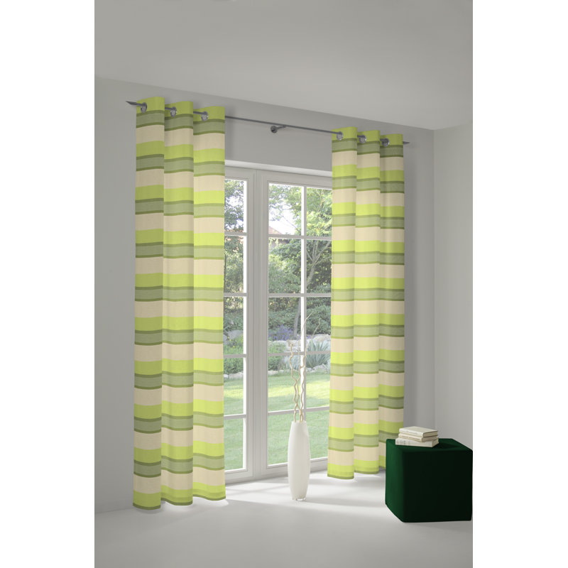 Menorca Room Darkening Curtain Single Panel, 132 W x 245 D cm, Green