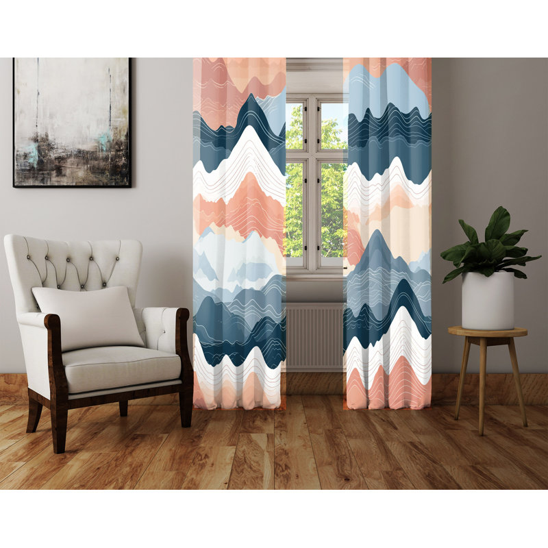 Paire de rideaux semi-transparents en polyester Maryanna, L 40 po x L 61 po