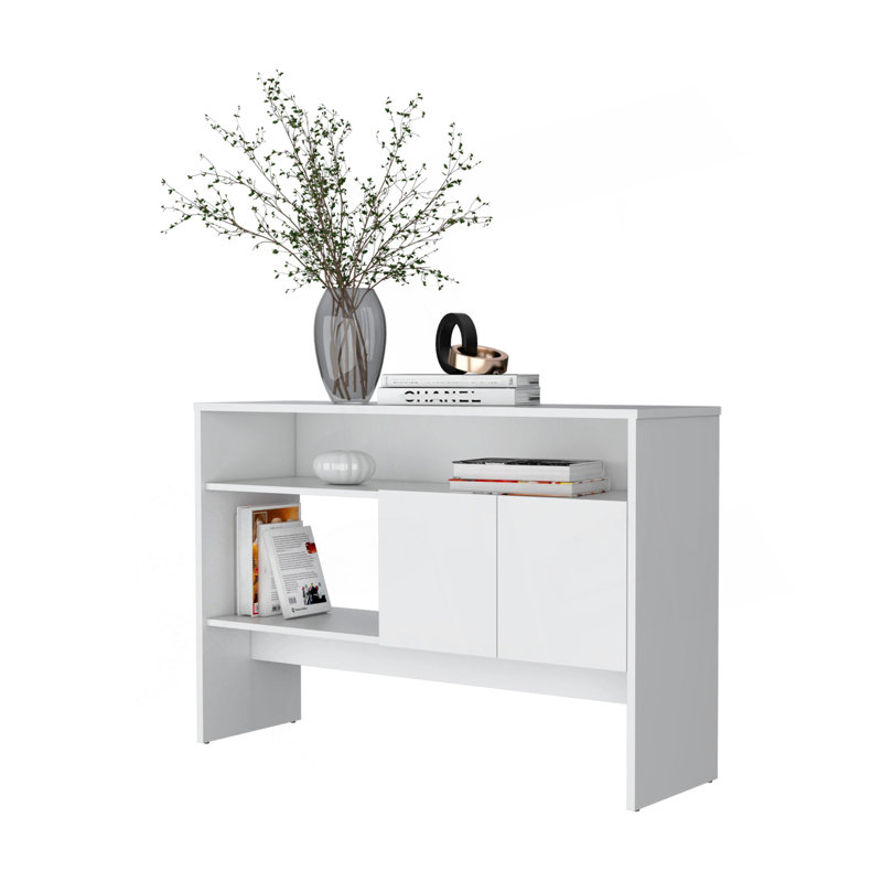White Console Table With Two Doors