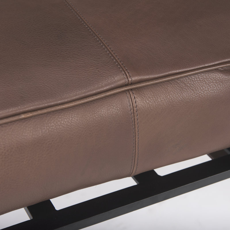 Magnolia Upholstered Bench, Cocoa Genuine Leather