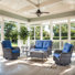 Carolina 4-Person Square Outdoor Conversation Set With Loveseat And Swivel Glide Chair