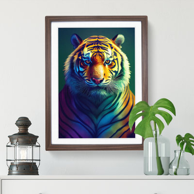XC1022-4678X Tiger In Technicolour No.3 - Print on Canvas