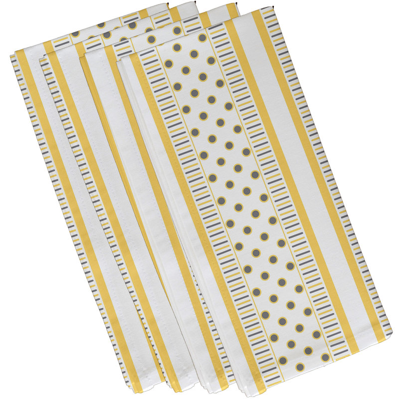 Ferrier Polyester Geometric Square Napkin, Gray