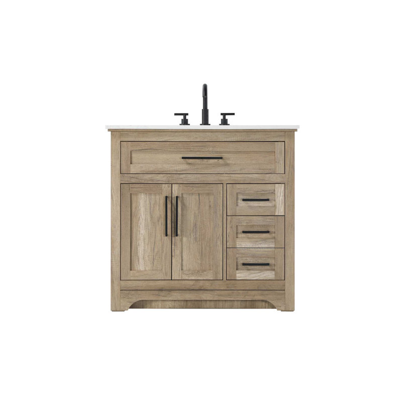 Meuble-lavabo simple 36 po en chêne naturel, 36", Chêne naturel