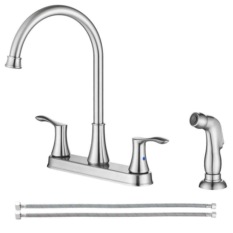 Parlos Home Kitchen Faucet with Side Spray, Brushed Nickel