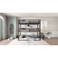 Lit double superposé double au dessus d'un lit double, peu encombrant, blanc-372158962-372158966
