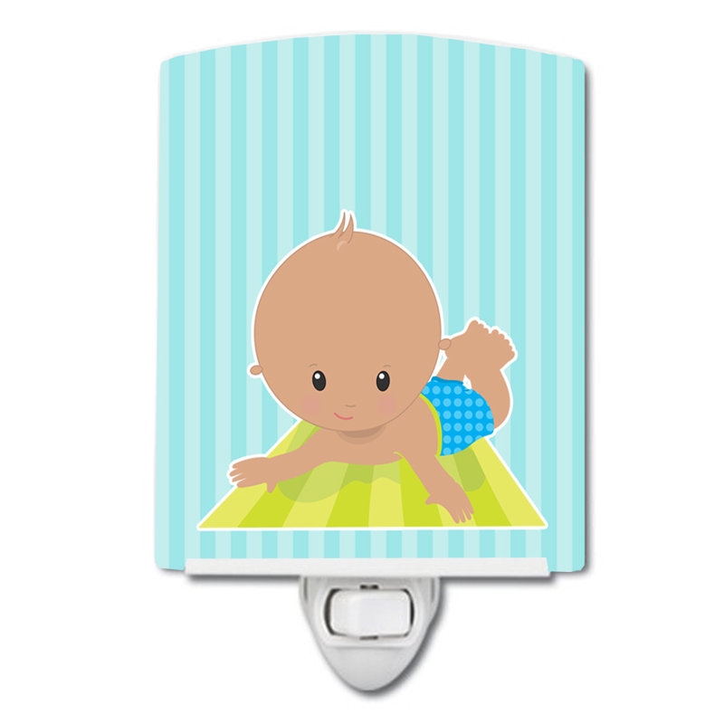 Beach Baby on mat Ceramic Night Light