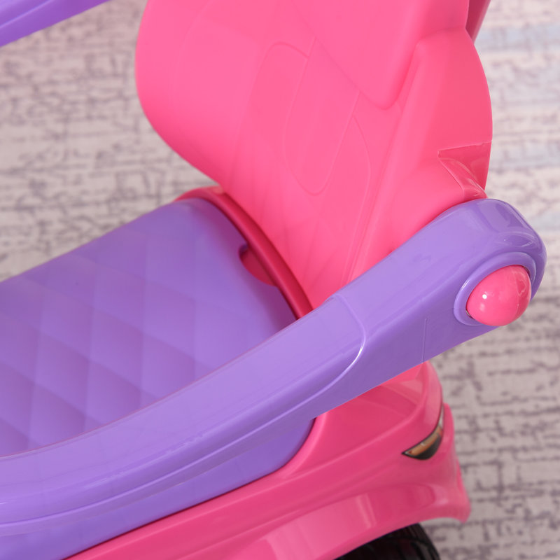 Pink and Purple 3-in-1 Kid's Ride-On Push Car