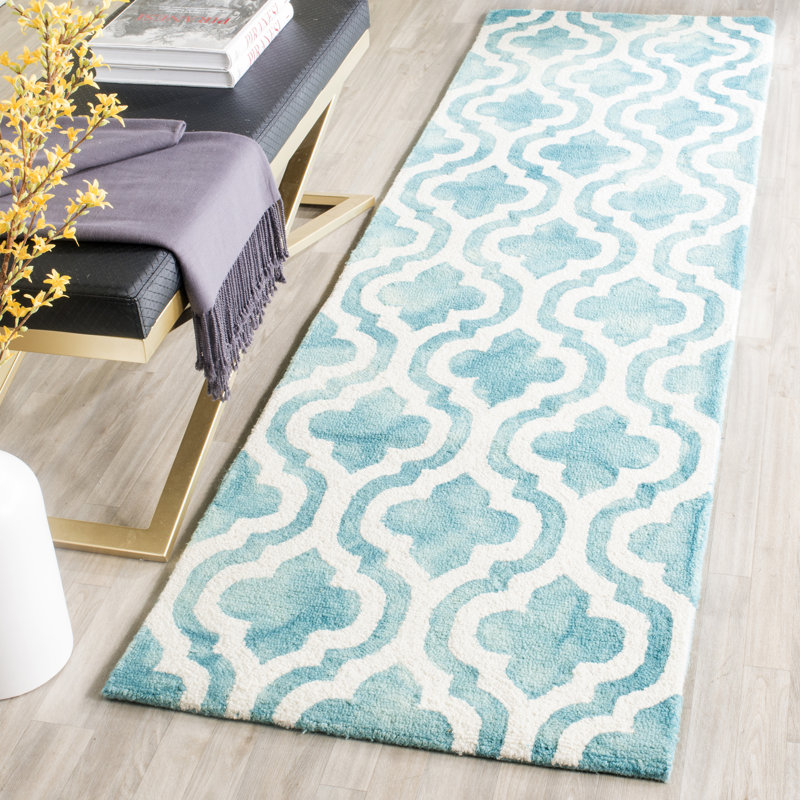Adelei Hand Tufted Wool Geometric Rug, Runner 2'3" x 6'