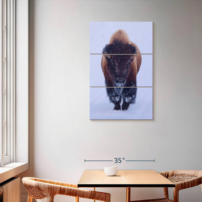 Brampt Bison In Snow, 57'' H X 36'' W