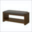 Banc d'appoint 40 po avec étagère à chaussures inférieure et coussin amovible - granit