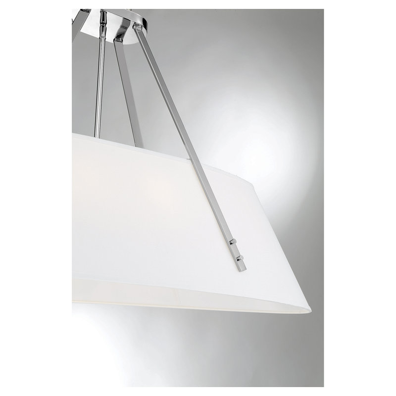 Luminaire suspendu linéaire à 6 lumières pour îlot de cuisine Hamal, Nickel poli