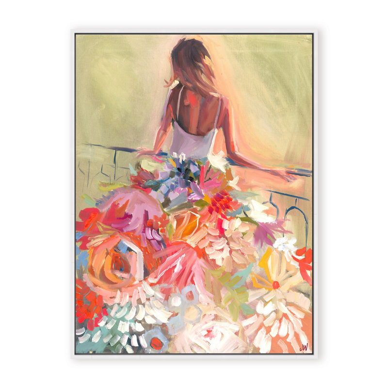 Nature Inspired Blossom Reverie: The Enigmatic Backdrop, 30" H x 24" W x 2.375" D, Framed Canvas, Gold