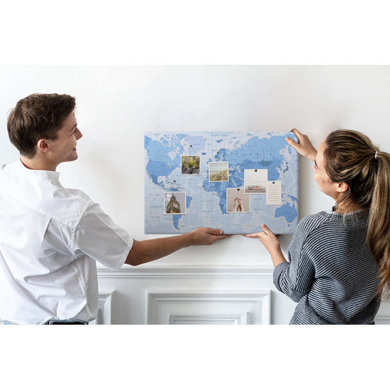 Wall Mounted bulletin board print decorative wall pin board for wall decorative corkboard Mapa świata