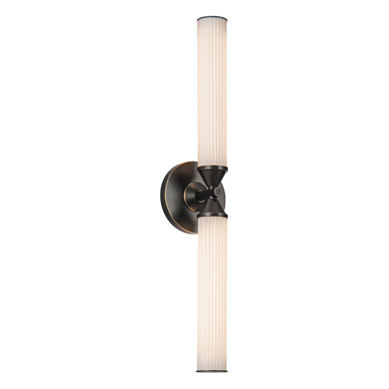 Edwin Urban Bronze Ribbed Glass LED Vanity Light