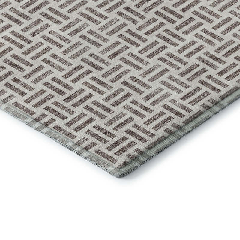 Premium Machine Washable Prisco Taupe Rug, Rectangle 8' x 10'