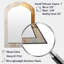 Or et peinture beige Fusion I - peinture abstraite arche, miroir mural unique, grand miroir asymétrique beige, impression d'art en métal-1279176744