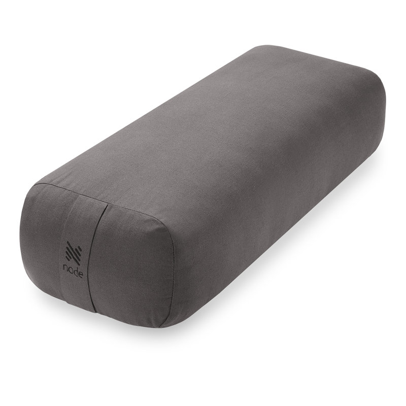25" x 12" x 6" Rectangular Floor Pillow and Meditation Bolster, Gray