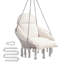 Chaise suspendue, balancelle avec coussin, peut supporter jusqu'à 264 lb, gris et blanc nuage