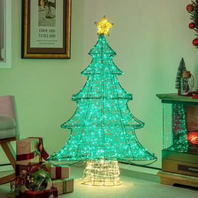 Lighted Artificial Pine Christmas Tree