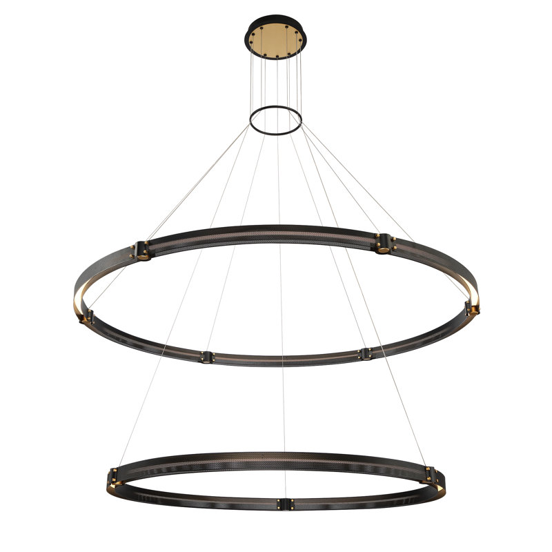 Admiral LED Grand Chandelier – 2-Tier, 62", Black/Gold Finish