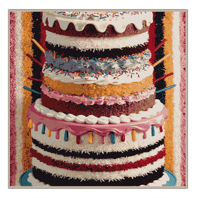 Washable Birthday cake Desserts Area Rug