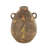 Anelis Ceramic Antique Style Distressed Decorative Brown Vase with Grooves and Handles
