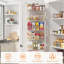 Rangement de garde-manger au-dessus de la porte, étagère à épices à 6 niveaux, tablettes de rangement pour la maison et la cuisine, rangement pour la salle de lavage, blanc