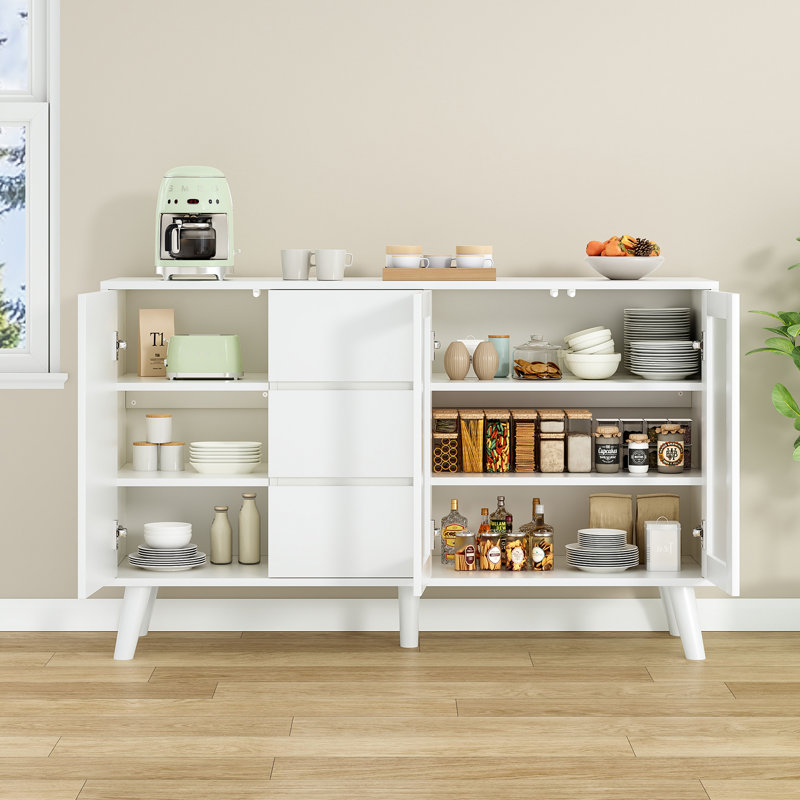 Buffet de ferme 55,1 "à 3 tiroirs, Blanc