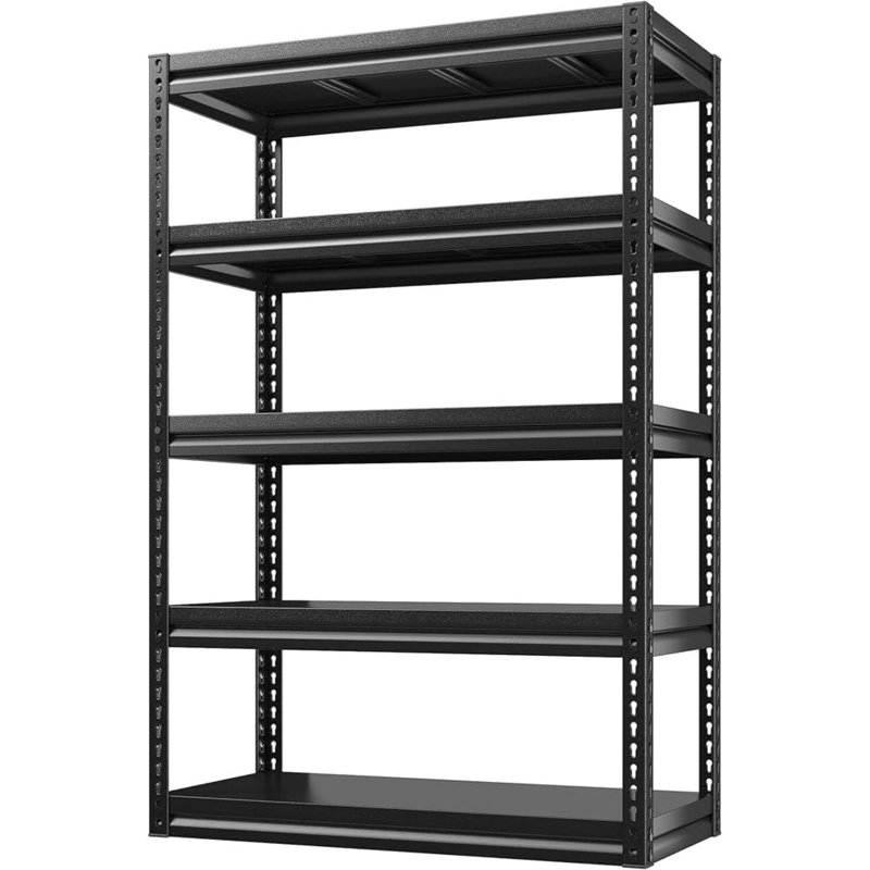 Metal Shelving Unit, 72" H x 32" W x 17" D, Black