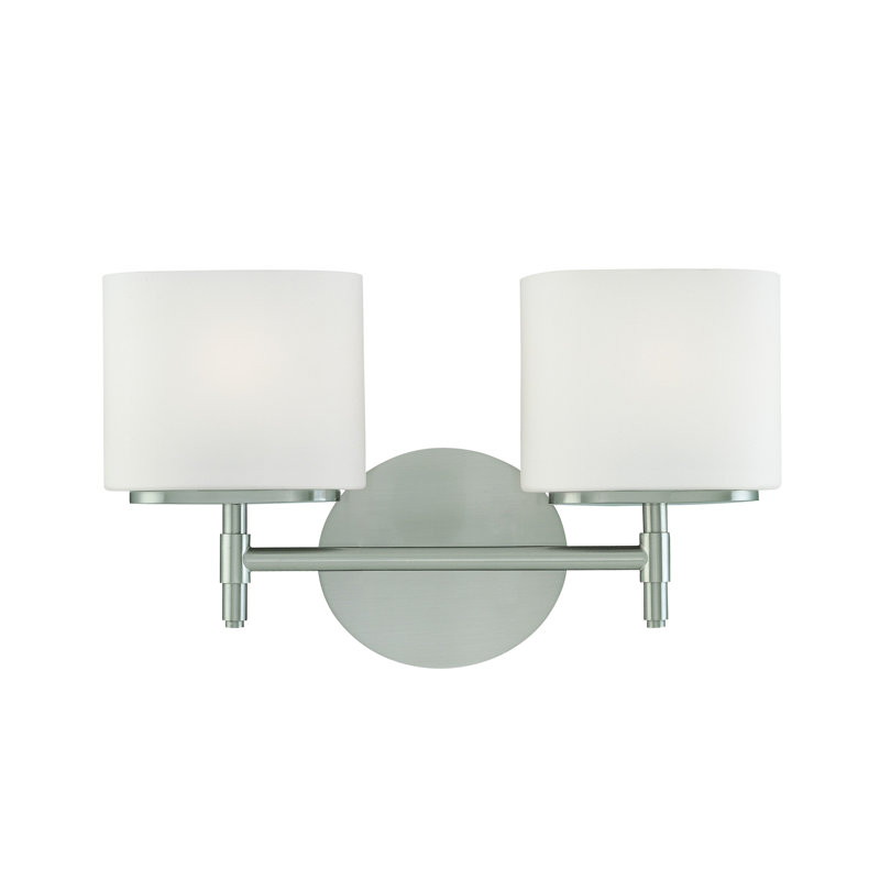 Éclairage pour meuble-lavabo à 2 lumières Trinity, Nickel satiné