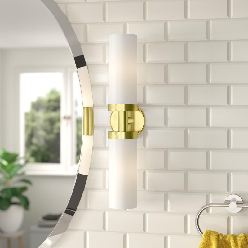 Éclairage de salle de bain à intensité variable 2 lumières Charlesha, Laiton satiné