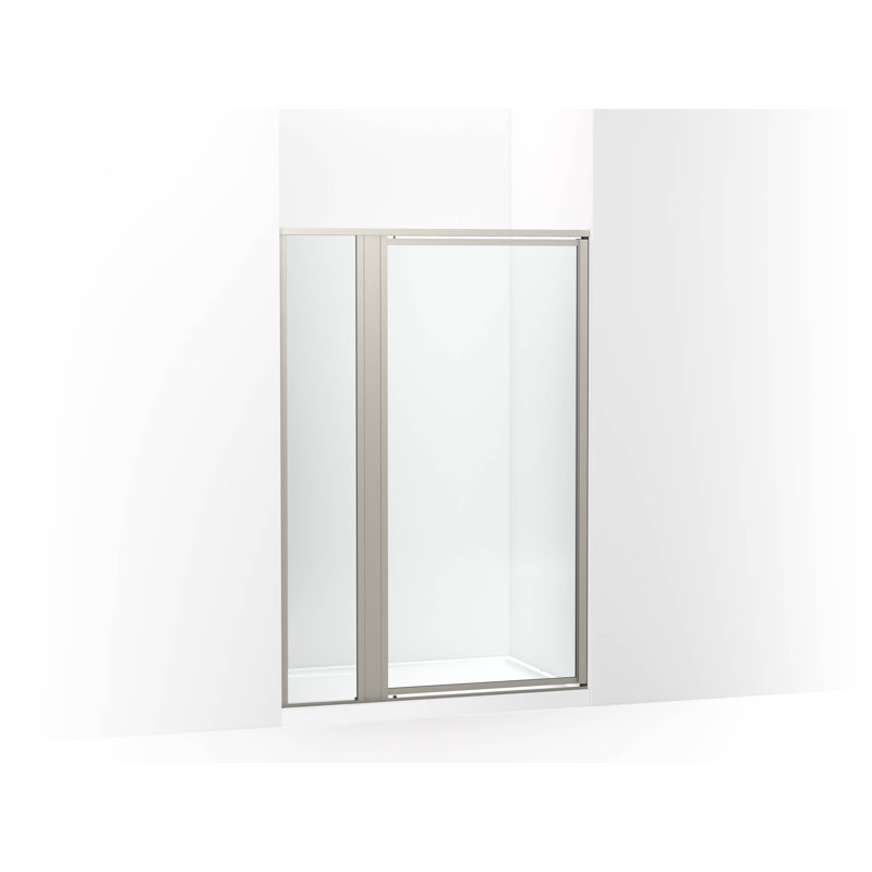 Attend 69" H Pivot Shower Door With 1/8"-Thick Glass, Nickel
