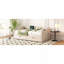 Lit de jour double rembourré avec 2 tiroirs de rangement et ports USB intégrés, beige