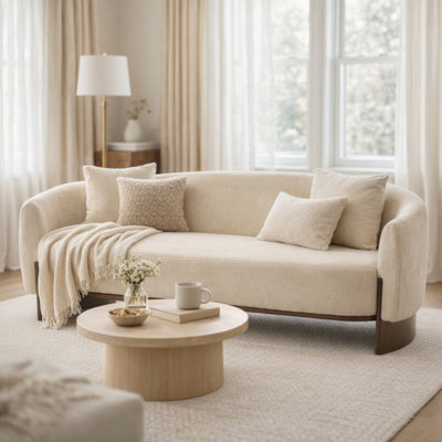 Upholstered Couch with Wood Frame