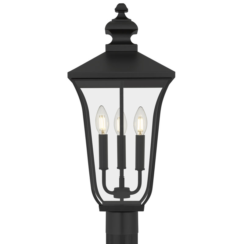 Lampadaire d'extérieur noir mat 3 lumières Farley