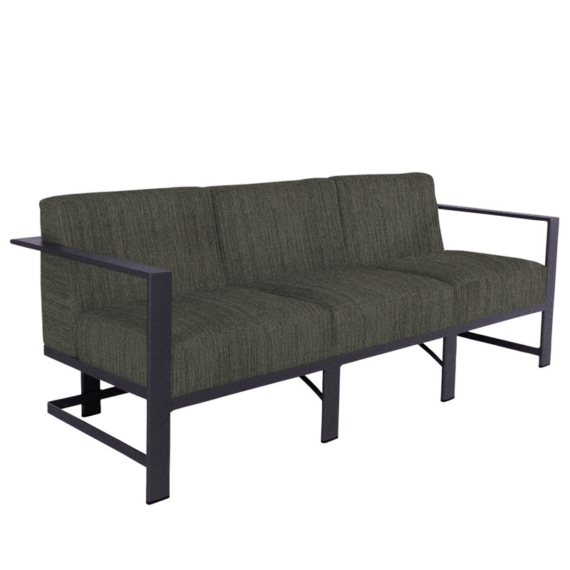 Studio Outdoor 3 - Seat Patio Sofa, Graphite, Alcazar Redwood
