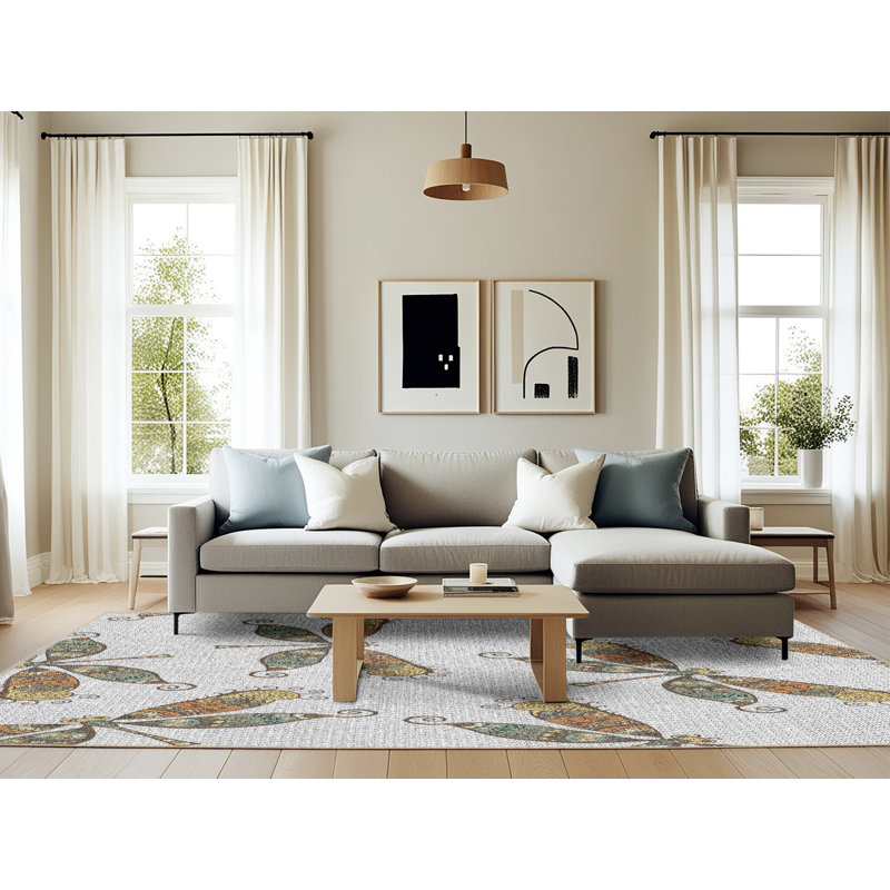 Geometric Indoor Rug, Rectangle 6' x 9'