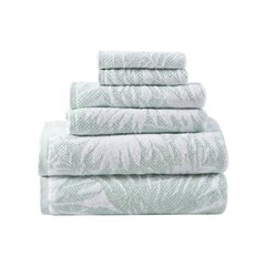 Green Towel Set with Modern Floral Bottom