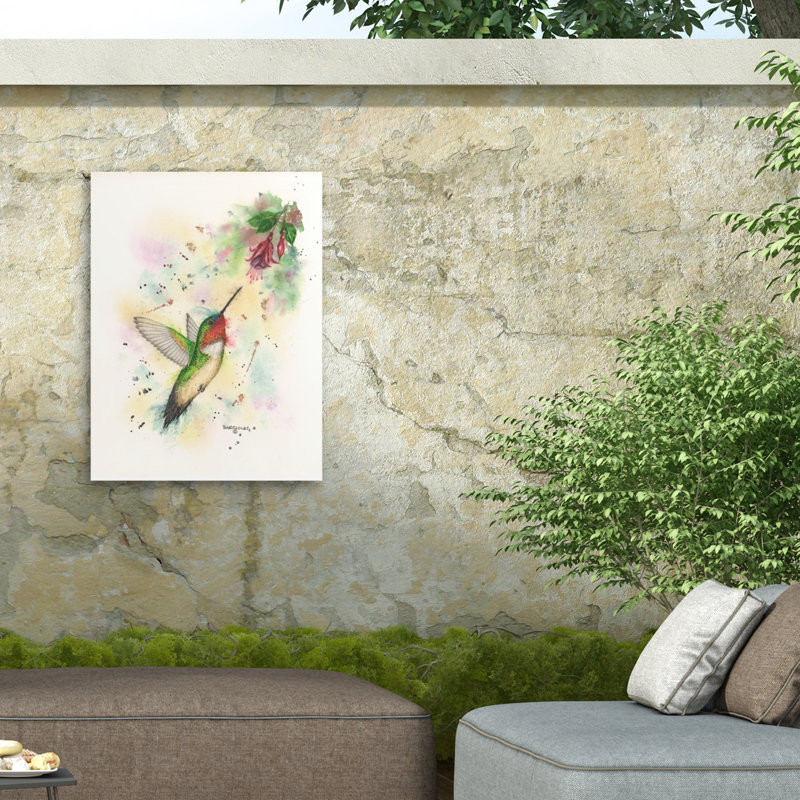 Toile d'extérieur fuchsia Dave Bartholet, H 14 po x l 19 po